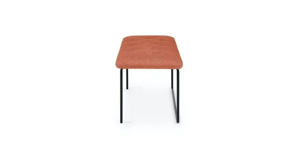 43x22 Tufted Red Fabric Bench, Metal Legs, Article Level Modern Furniture