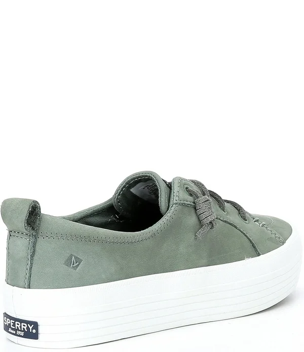 Women's Sperry Crest Vibe Platform Leather Sneaker Sage, Size 9M