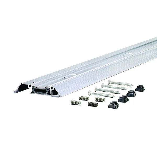 M-D Building Products Adjustable 3-1/2 in. x 84-1/2 in. Aluminum Threshold with Vinyl Seal - Gray