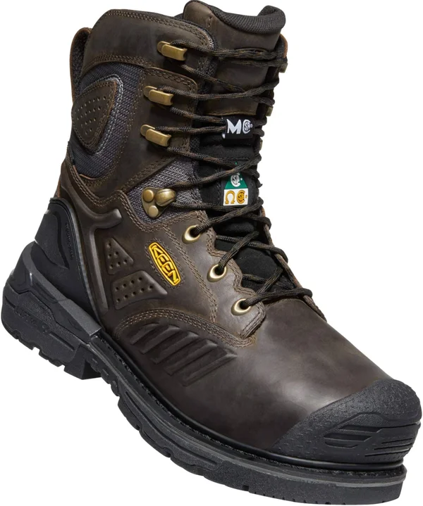 Keen Utility Men's Carbon Toe Composite Plate Philadelphia 8 In Work Boots Brown/Black 11