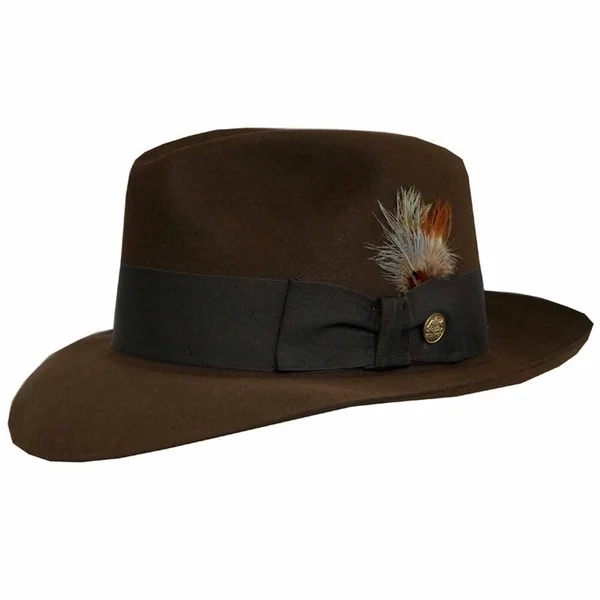 Stetson Temple Fur Felt Fedora Hat: Size: 7 1/2 Mink