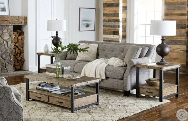 Hammary Hamilton Workbench Rustic Chairside Table