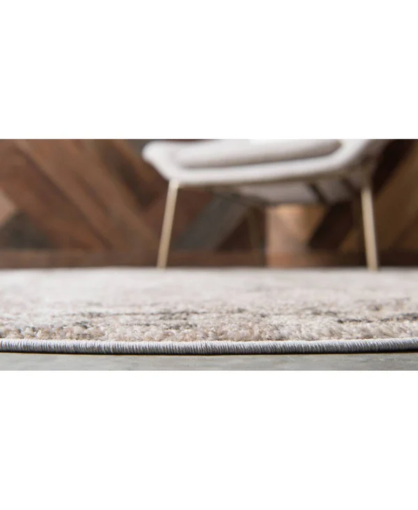 Unique Loom Nirvana Chromatic Area Rug - 8& x 8& Round - Gray