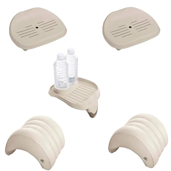 Intex Inflatable Hot Tub Seat, Attachable Cup Holder, Inflatable Head Rest