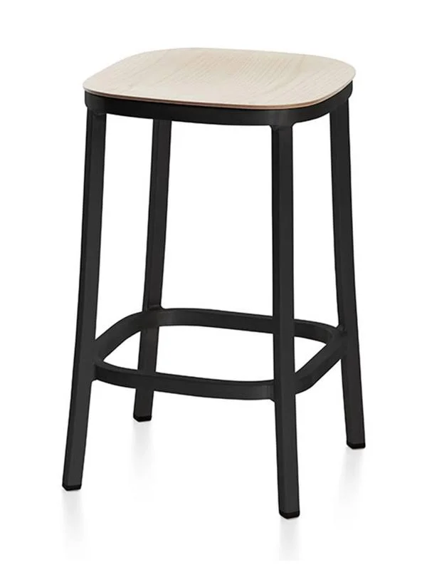 1 inch Counter Stool, Wood Seat by Emeco - Color: Brown (1 inch 24 Dark PC Walnut)