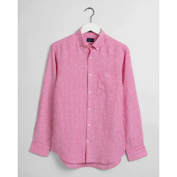 Gant - Linen Shirt - Male - S - Pink - Linen