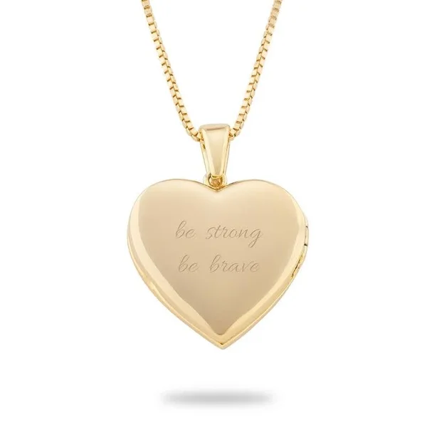 Personalized Womens Gold Tone Pave Heart Locket Necklace - Brass, Things Remembered