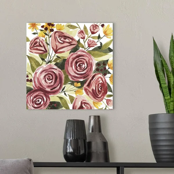 Rouge Bouquet II, Canvas Wall Art, 16x16, Great Big Canvas