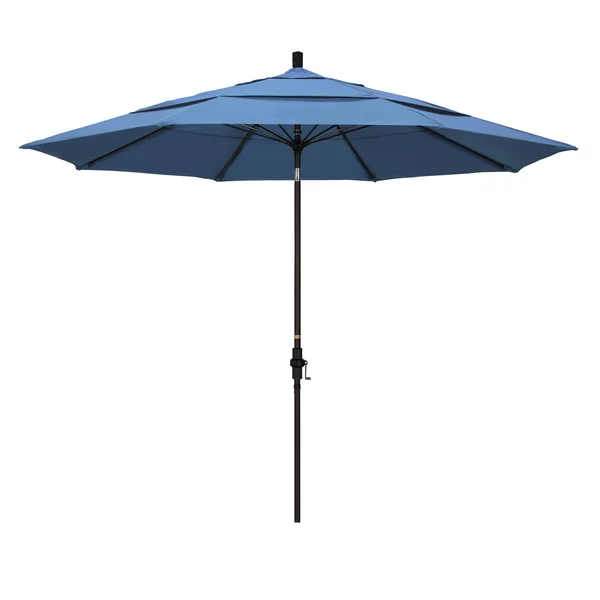 California Umbrella 11& Fiberglass Market Collar Tilt Umbrella - Black
