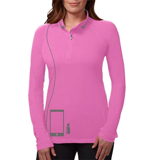 Women's Half Zip for Women, Pnk, Multi-Pocket, 5XL, SCOTTeVEST