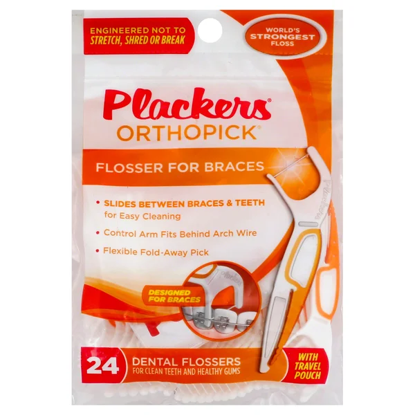 Plackers Dental Flossers, Orthopick - 24 flossers