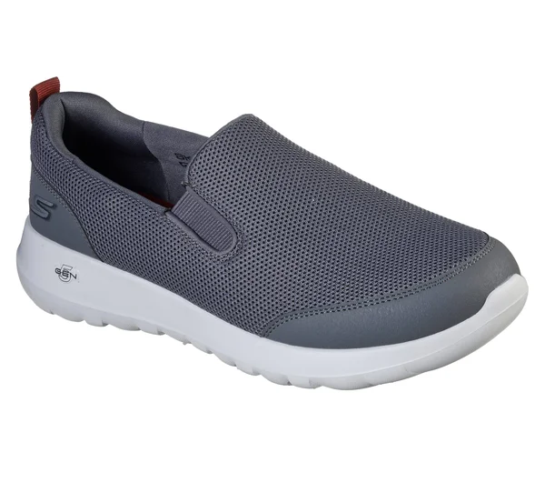 Skechers Men's GOwalk Max - Clinched Walking Shoes - Gray/Burgundy, 7.5