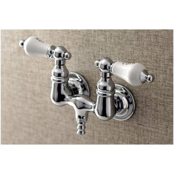 Kingston Brass AE33T8 Vintage 3-3/8x22 Wall Mount Tub Faucet, Brushed Nickel
