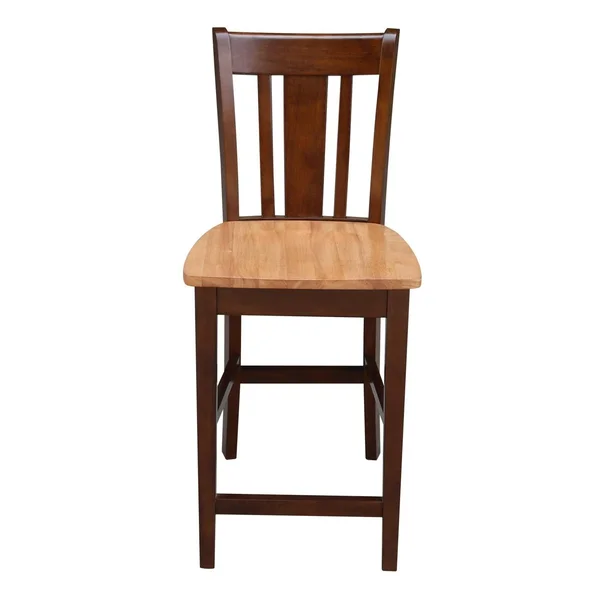 30x22 Round Counter Height Table with 2 San Remo Stools - 3 Piece Set - Cinnamon/Espresso