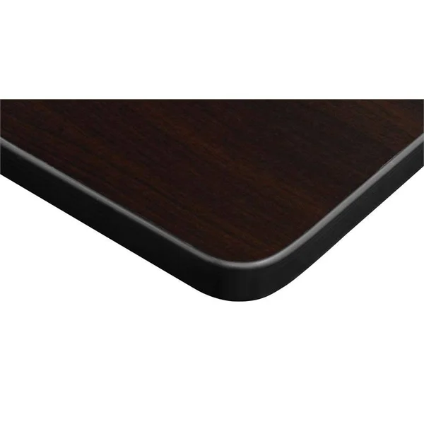 Regency Kee 42x22 Round Height Adjustable Classroom Table - Maple & 4 Andy 12-in Stack Chairs- Navy Blue