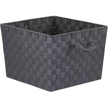 Home Basics Non-Woven Strap Handle Bin (Grey, X-Large), Easy to Use by Visit The Home Basics Store