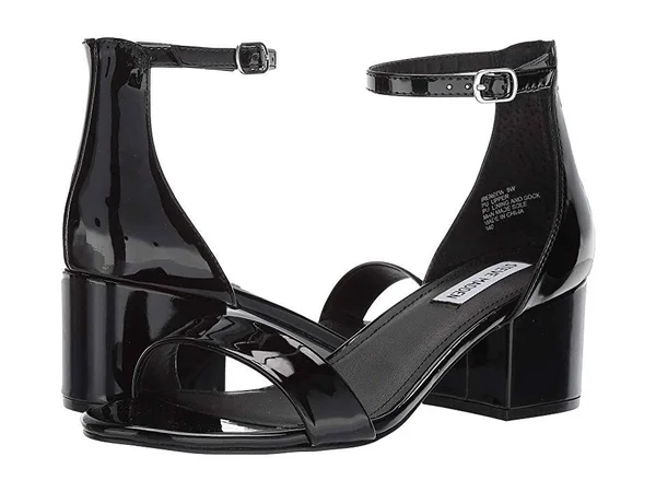 Steve Madden Irenee Sandal (Black Patent) Women's 1-2 inch Heel Shoes