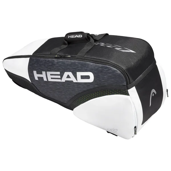 Head Djokovic 6R Combi Tennis Bag (Black/White) - 30.5 x 14 x 11.5 inches