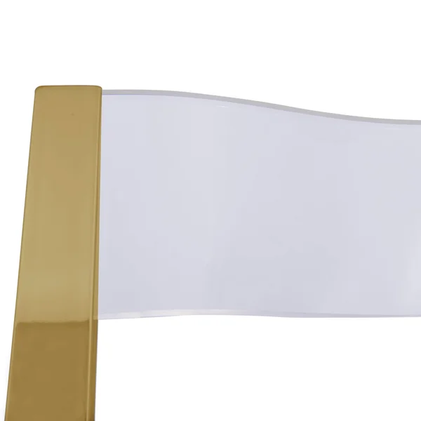 LeisureMod Menno Clear Gold Chrome Frame Folding Dining Chair Set of 4