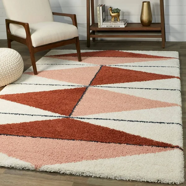 BALTA Levine Burnt Orange 8 ft. x 10 ft. Geometric Shag Area Rug