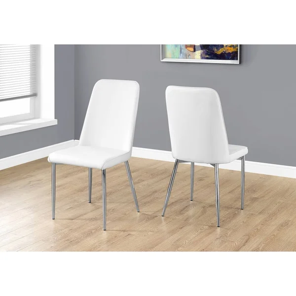 White Leather-Look 2 Piece Dining Chair