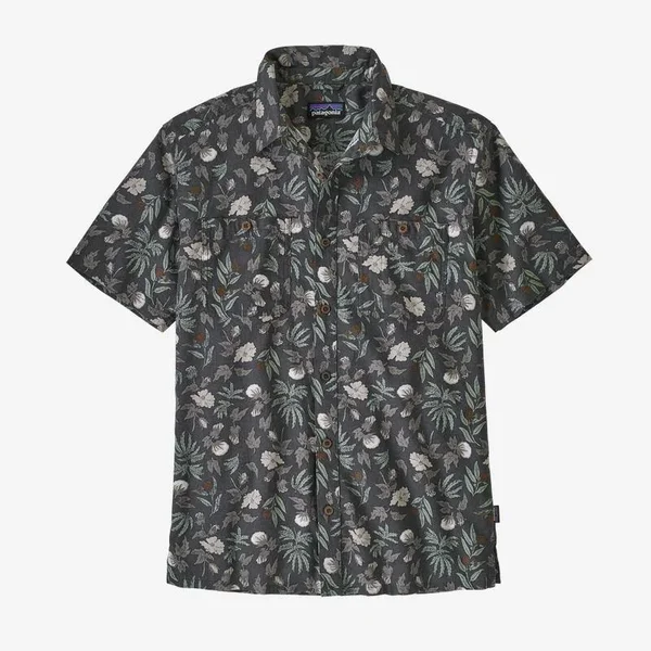 Patagonia Men's Back Step Shirt Ikat Net: Palo Green, XXL
