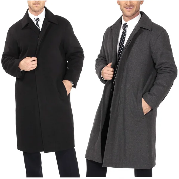 Alpine Swiss Zach Mens Wool Trench Coat Knee Length Overcoat