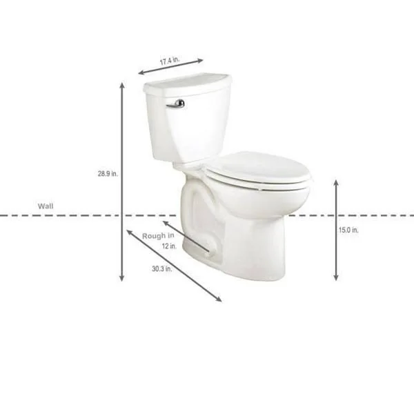 American Standard 270CA101.020 Cadet 3 Powerwash High-Efficiency 2-Piece 1.28 GPF Elongated Toilet in White