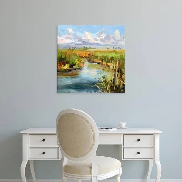 Easy Art Prints Carol Hallock's 'Afternoon Skies' Premium Canvas Art - 30 x 30 - Classic Black Frame