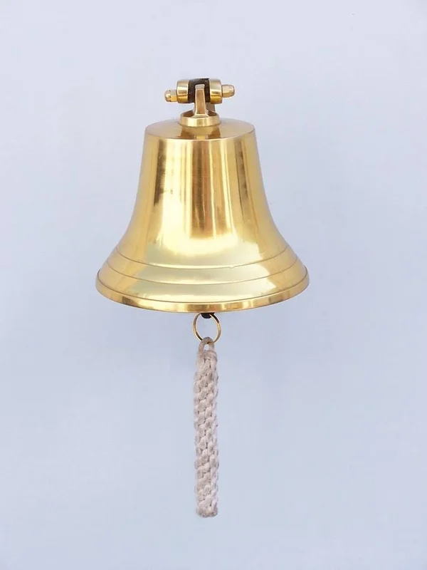Brass Plated Hanging Harbor Bell 7x22