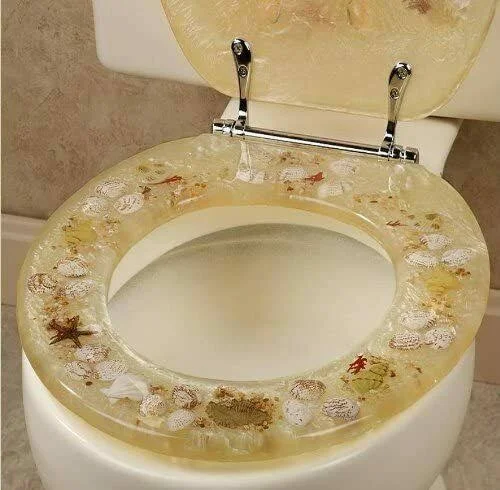 Jewel Shell Toilet Seat - Beige