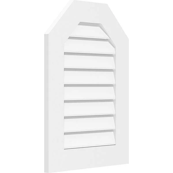 Ekena Millwork GVPOT40X4001SF 40x22W x 40x22H Octagonal Top Surface Mount PVC Gable Vent: Functional - w/ 3-1/2x22W x 1x22P Stand