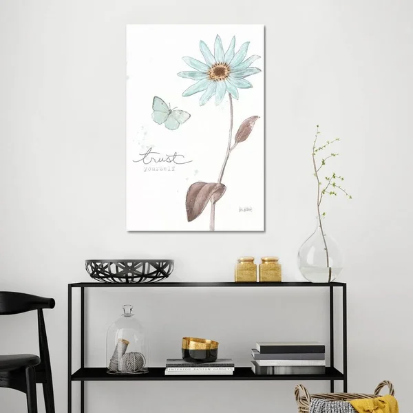 Katie Pertiet Canvas Wall Decor Prints - Bits of Blue III ( Floral & Botanical > Flowers > Daisies art)