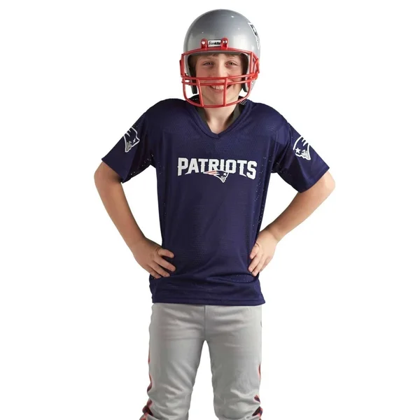 New England Patriots Kids NFL 6 Piece Uniform Set - Medium - Childrens Football Uniform - Helmet & Jersey Set - Toddler Foot