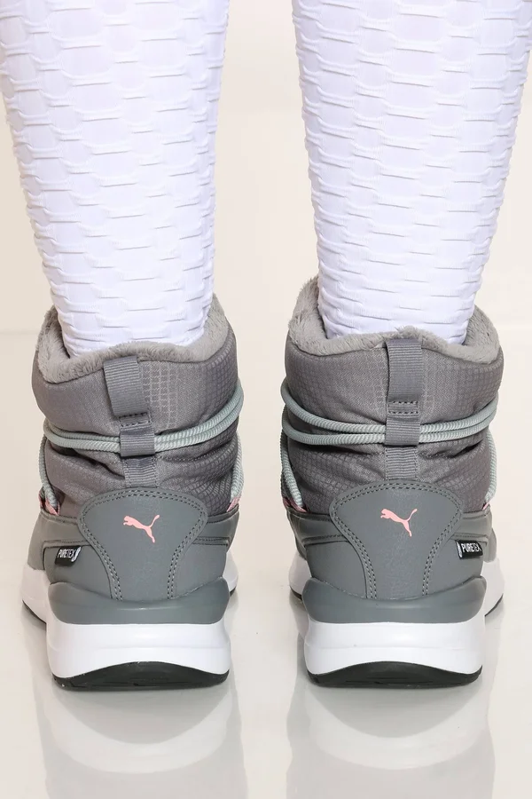 Puma Adela Puretex Women's Winter Boots - 10 - Steel Gray/Puma White