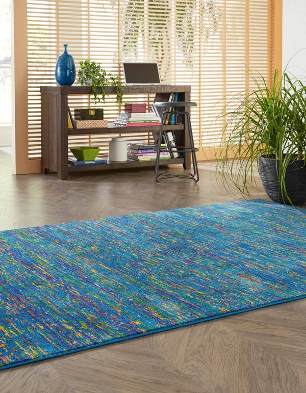 Unique Loom Calypso Mento Area Rug - Blue - 5' 3 x 8' 0