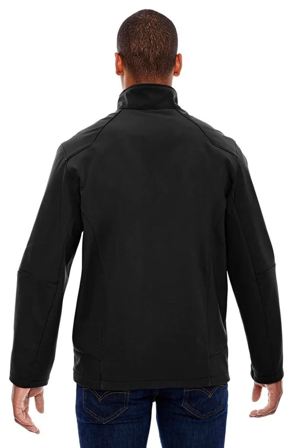 North End 88156 Men's Compass Colorblock Three-Layer Fleece Bonded Soft Shell Jacket Fossil grey-3XL