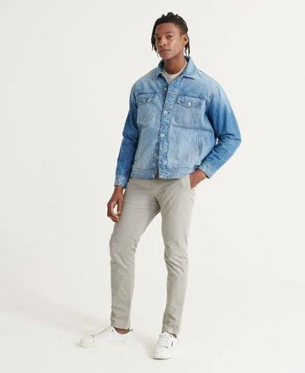 Superdry Edit Chino Trousers - Blue - Casual Pants