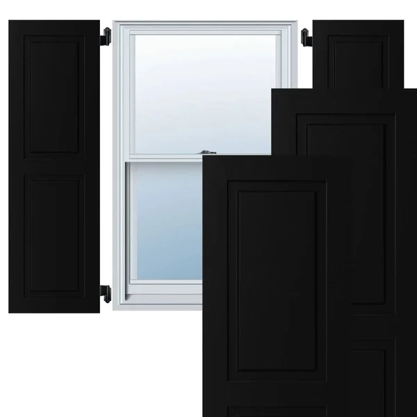 Ekena Millwork CWR15X029BLC 15x22W x 29x22H Exterior Composite Raised Panel Shutters (Per Pair), Black