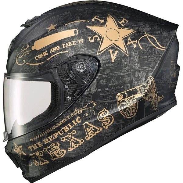 Scorpion EXO-R420 Full Face Helmet Lone Star Black/Gold 2x
