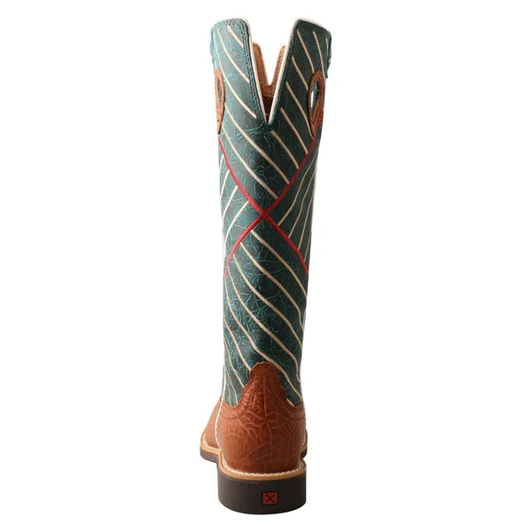 Twisted x Youth Buckaroo Boot - Cognac Bull Hide & Dark Green