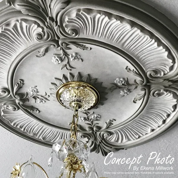 22x22OD x 1 3/4x22P Trinity Ceiling Medallion (Fits Canopies Up to 3x22) - Hand-Painted Polished Copper