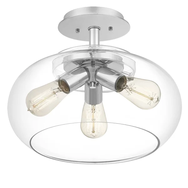 Quoizel 3 Light Andrews Semi-Flush Mount Polished Chrome ANW1714C