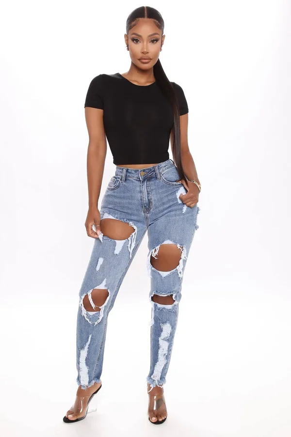 Womens Calling You Out Distressed Boyfriend Jeans in Medium Blue Wash Size 0 by Fashion Nova
