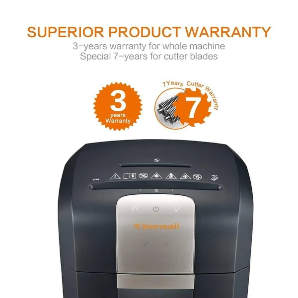 Bonsaii EverShred Pro 12-Sheet Heavy Duty Cross-Cut Paper, CD, Credit Card Shredder 3S16