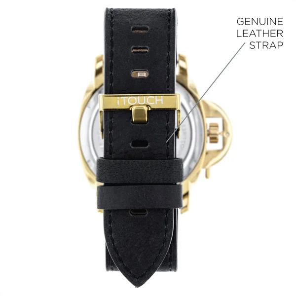 iTouch Connected Men's Leather Strap Watch - Size: Large
