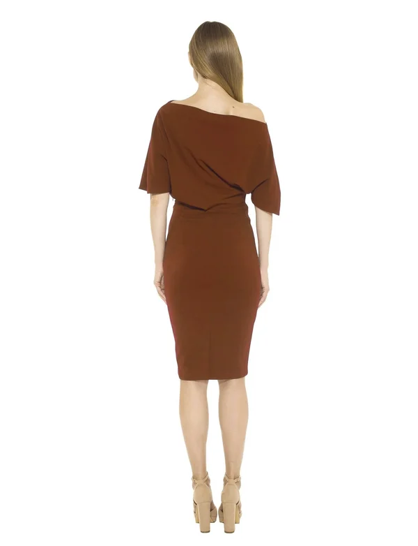 Alexia Admor Olivia Draped One Shoulder Sheath - Emerald, S