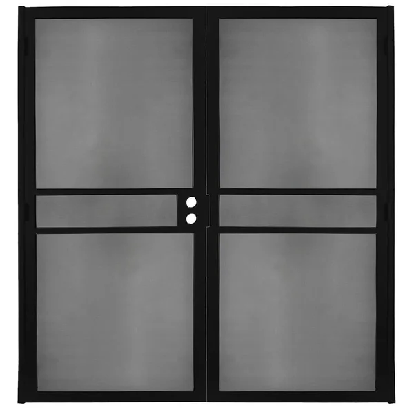 Gatehouse Pasadena 64-in x 81-in Black Steel Surface Mount Security Door Stainless Steel, 91904051F