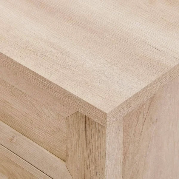 Walker Edison Odette 25 3 Drawer Nightstand White Oak Finish