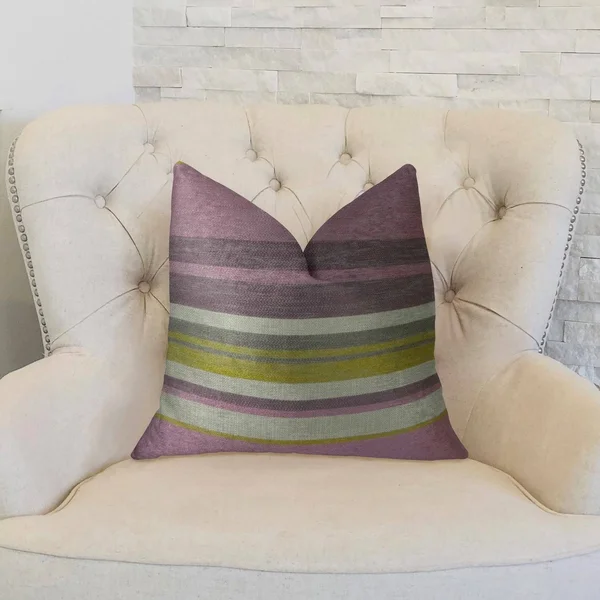 Plutus Acai Crush Berry Olive and Cream Handmade Luxury Pillow Double Sided 20x22 x 36x22 King